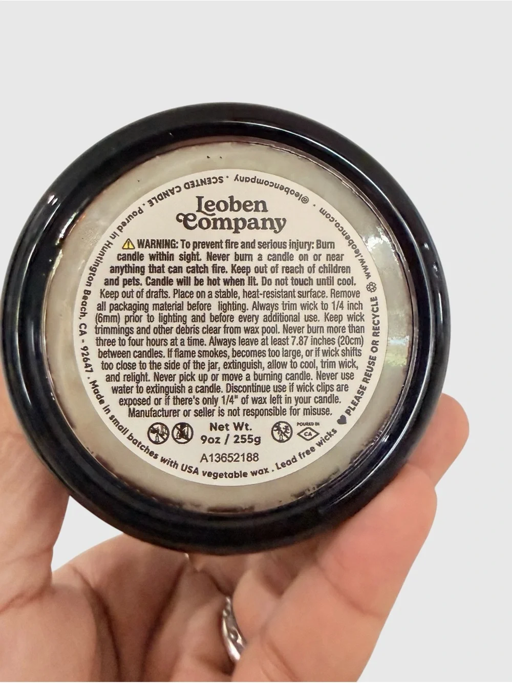 'Leoben Company Less Grind, More Whimsy' Vanilla, Cinnamon, Musk Scented Candle